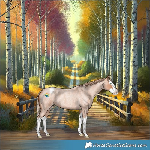 Horse Color:Gold Champagne Roan Splash Varnish