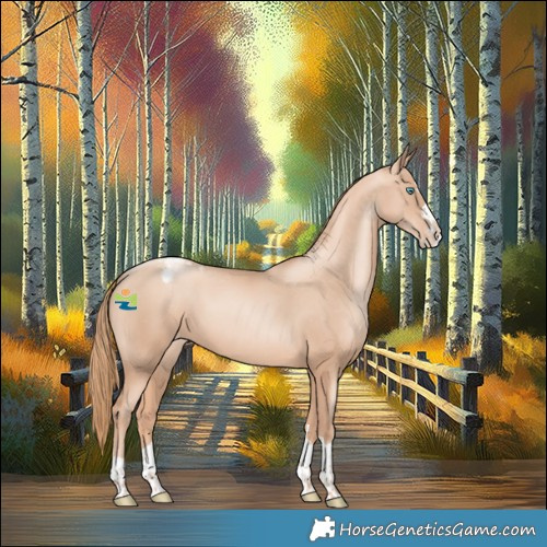 Horse Color:Gold Champagne Pearl Splash Varnish Rabicano
