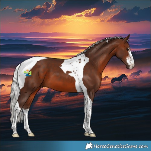 Horse Color:White Spotted Silver Brown Tobiano