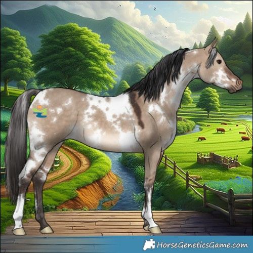 Horse Color:White Spotted Brown Dun