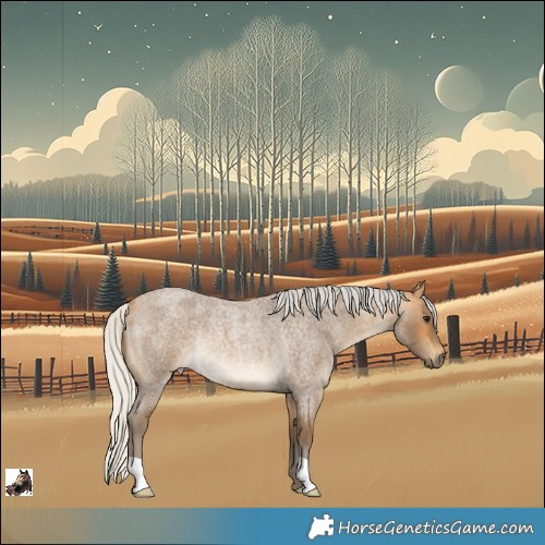 Horse Color:Silver Buckskin Roan Rabicano