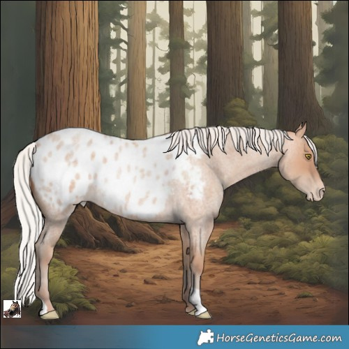 Horse Color:Silver Sable Champagne Roan Blanket Rabicano 