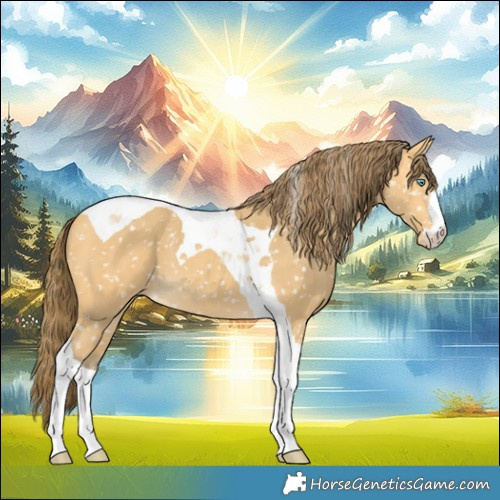 Horse Color:Amber Cream Champagne Tobiano Snowflake Varnish 