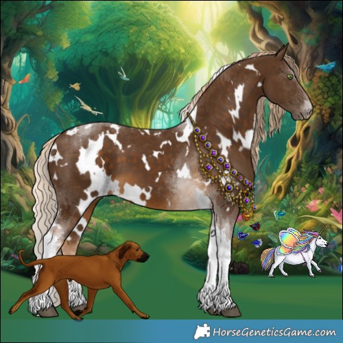 Horse Color:White Spotted Chocolate Palomino Tobiano 
