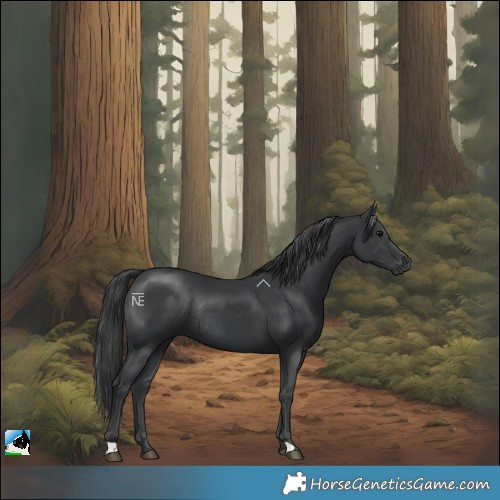 Horse Color:Black Rabicano 
