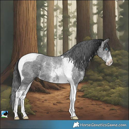 Horse Color:Black Merle Sabino Tobiano Rabicano 