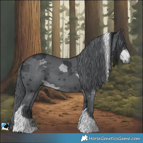 Horse Color:Black Chinchilla Merle Tobiano 