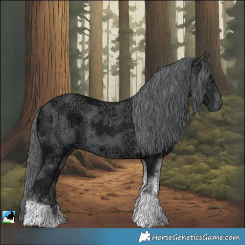 Horse Color:Black Chinchilla Ice Merle Sabino Tobiano 