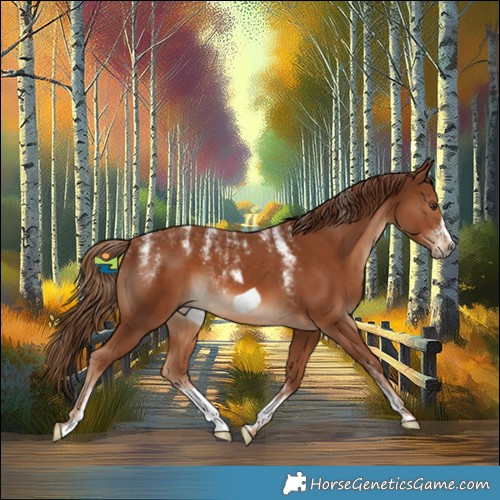 Horse Color:Powder White Chestnut Frame 