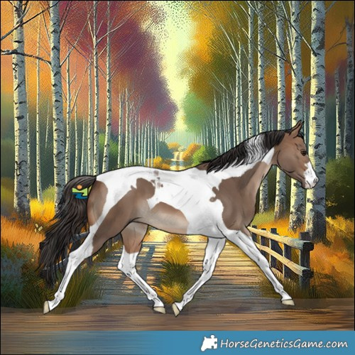 Horse Color:Brown Dun Tobiano 