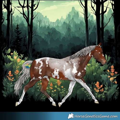 Horse Color:White Spotted Silver Bay Tobiano 