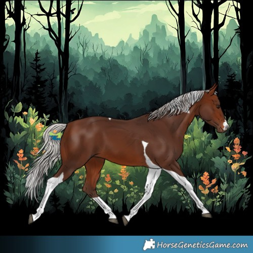 Horse Color:Silver Brown Tobiano