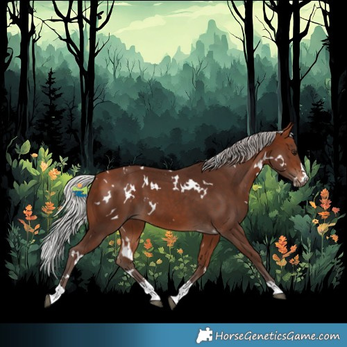 Horse Color:White Spotted Silver Bay 