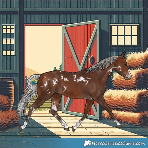 Horse Color:White Spotted Silver Bay
