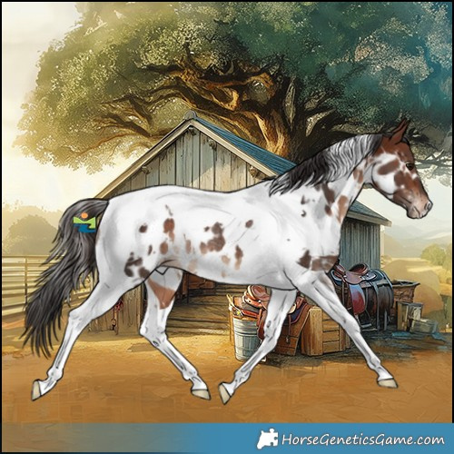 Horse Color:White Spotted Bay Tobiano Near Leopard Rabicano