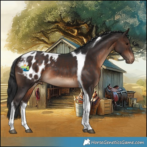 Horse Color:Brown Tobiano Blanket Rabicano 
