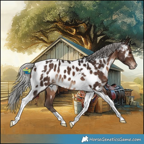 Horse Color:Silver Brown Tobiano Appaloosa Rabicano