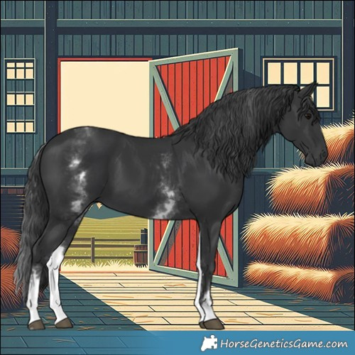 Horse Color:White Spotted Black