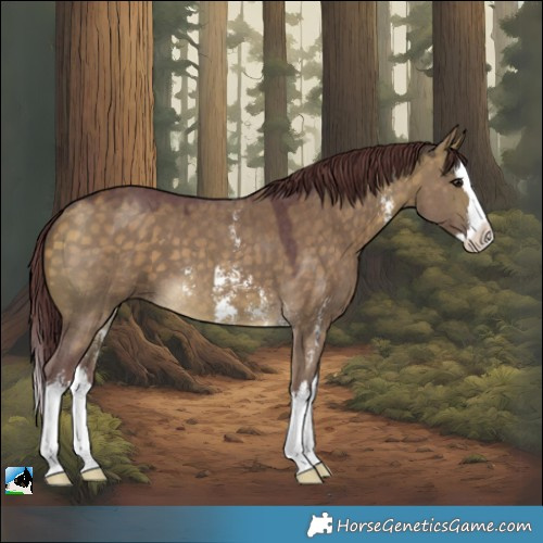Horse Color:Chocolate Buckskin Dun Sabino Splash 