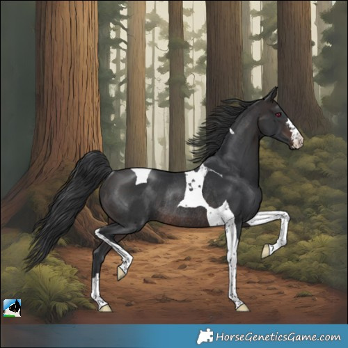 Horse Color:Brown Tobiano Rabicano
