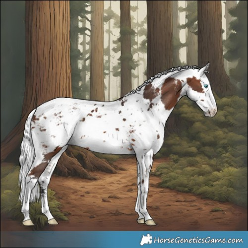 Horse Color:Powder White Brown Harlequin Merle