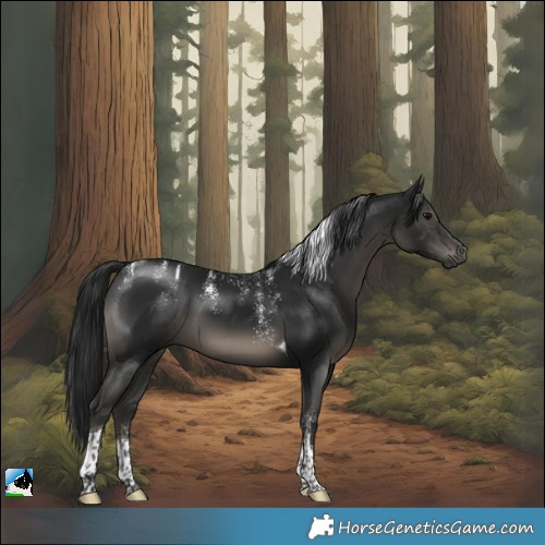 Horse Color:Powder White Gray Black Tobiano 