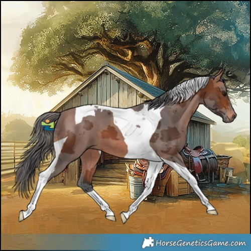 Horse Color:Bay Merle Tobiano