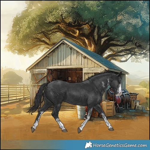 Horse Color:White Spotted Black