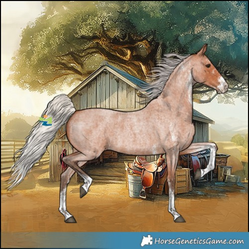 Horse Color:White Spotted Silver Bay Roan 