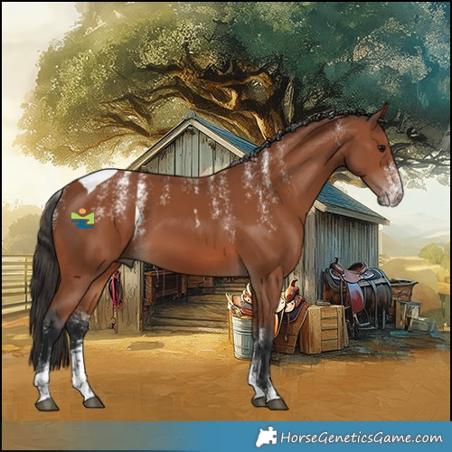 Horse Color:Powder White Bay Tobiano
