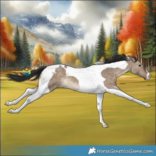 Horse Color:Brown Dun Tobiano