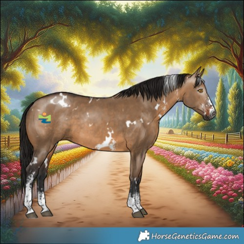 Horse Color:Gray White Spotted Bay Dun Sabino Rabicano