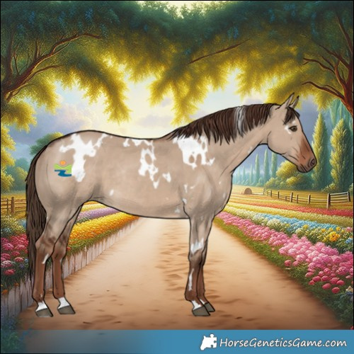 Horse Color:White Spotted Liver Red Dun Rabicano 