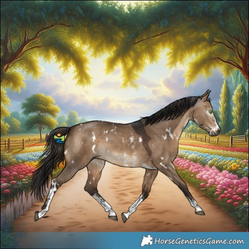 Horse Color:Gray White Spotted Bay Dun Sabino Rabicano 