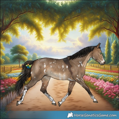 Horse Color:Gray White Spotted Bay Dun Sabino Rabicano