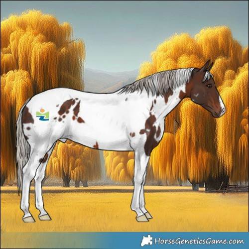 Horse Color:White Spotted Silver Brown Tobiano 
