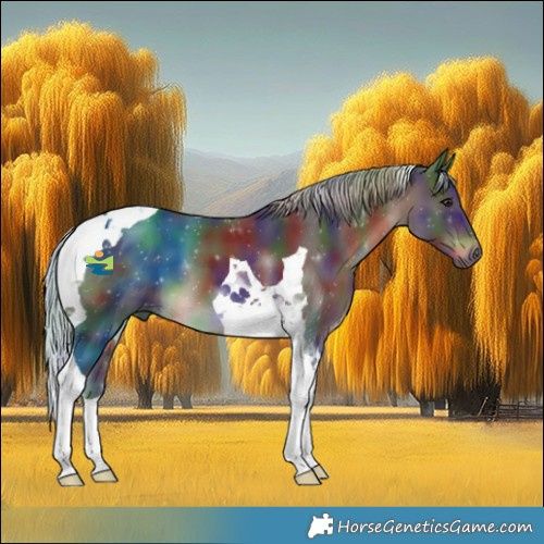 Horse Color:Nacre Silver Brown Tobiano