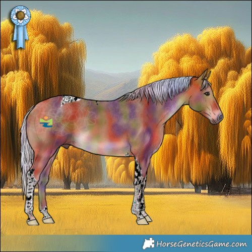 Horse Color:Nacre Silver Bay Tobiano