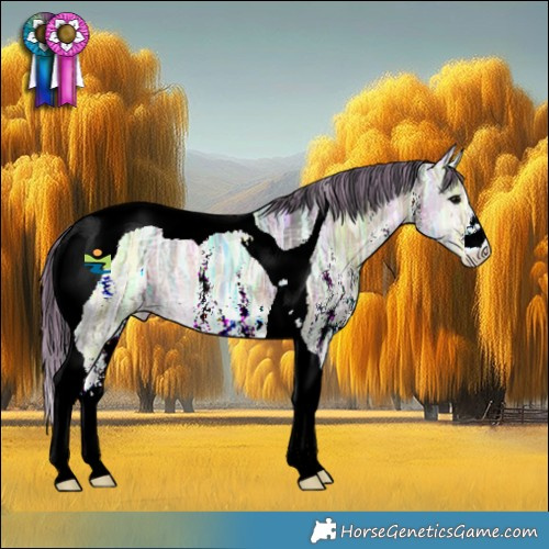 Horse Color:Painted Brown Ice Onyx Sabino Tobiano