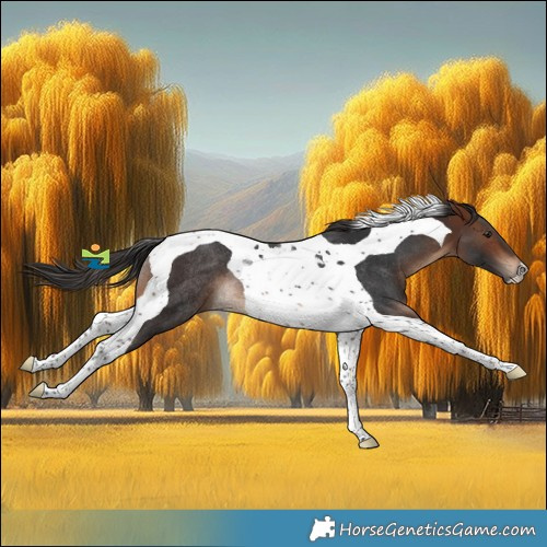 Horse Color:Brown Tobiano Rabicano