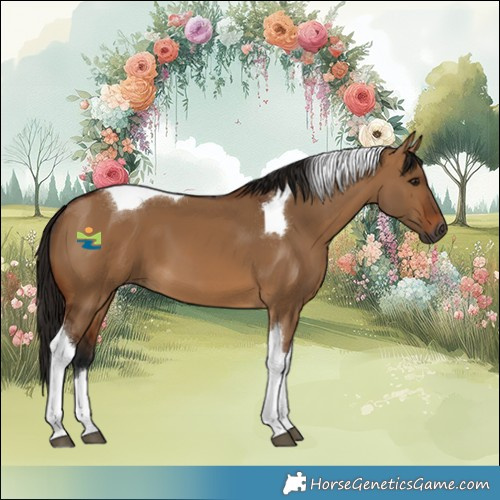 Horse Color:Gray Bay Dun Tobiano 