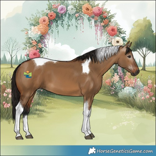 Horse Color:Gray Bay Dun Tobiano