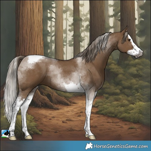 Horse Color:Gray Liver Red Dun Splash Tobiano 