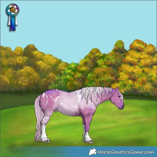 Horse Color:Watercolor White Spotted Silver Grullo Tobiano Brindle