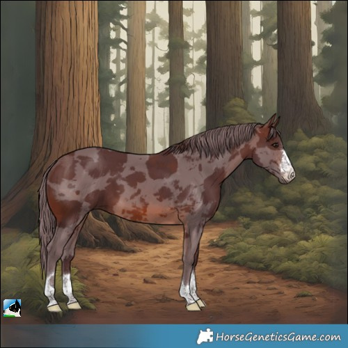 Horse Color:Chocolate Brown Merle Rabicano