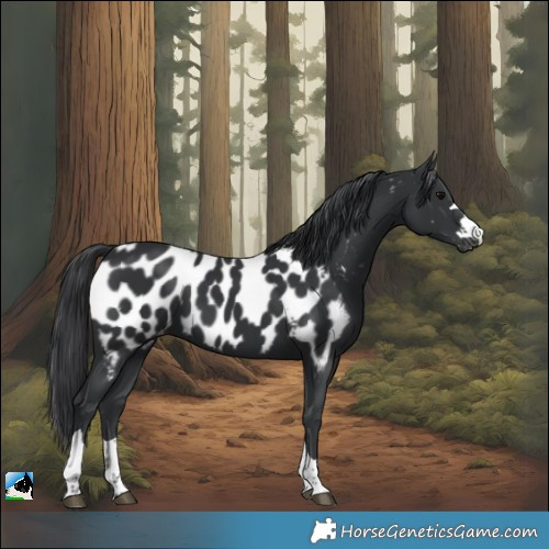 Horse Color:Black Near Leopard