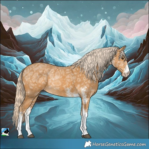 Horse Color:White Spotted Palomino Ice Tobiano