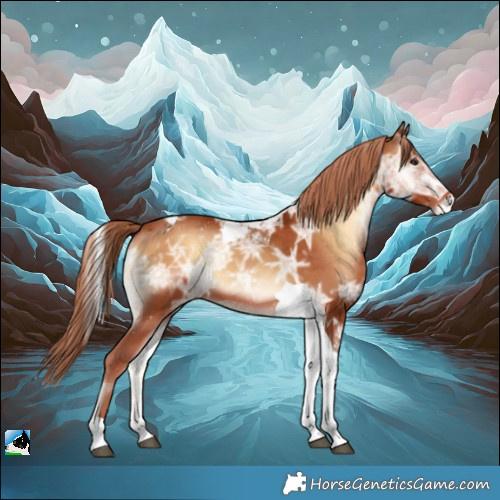 Horse Color:Red Onyx Ice Tobiano Varnish 
