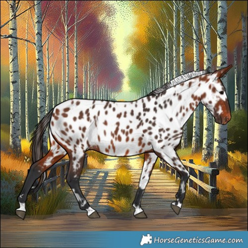 Horse Color:Bay Leopard  and Bay Near Leopard 