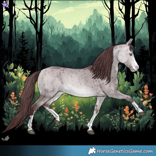 Horse Color:Chocolate Bay Chinchilla Dun Brindle